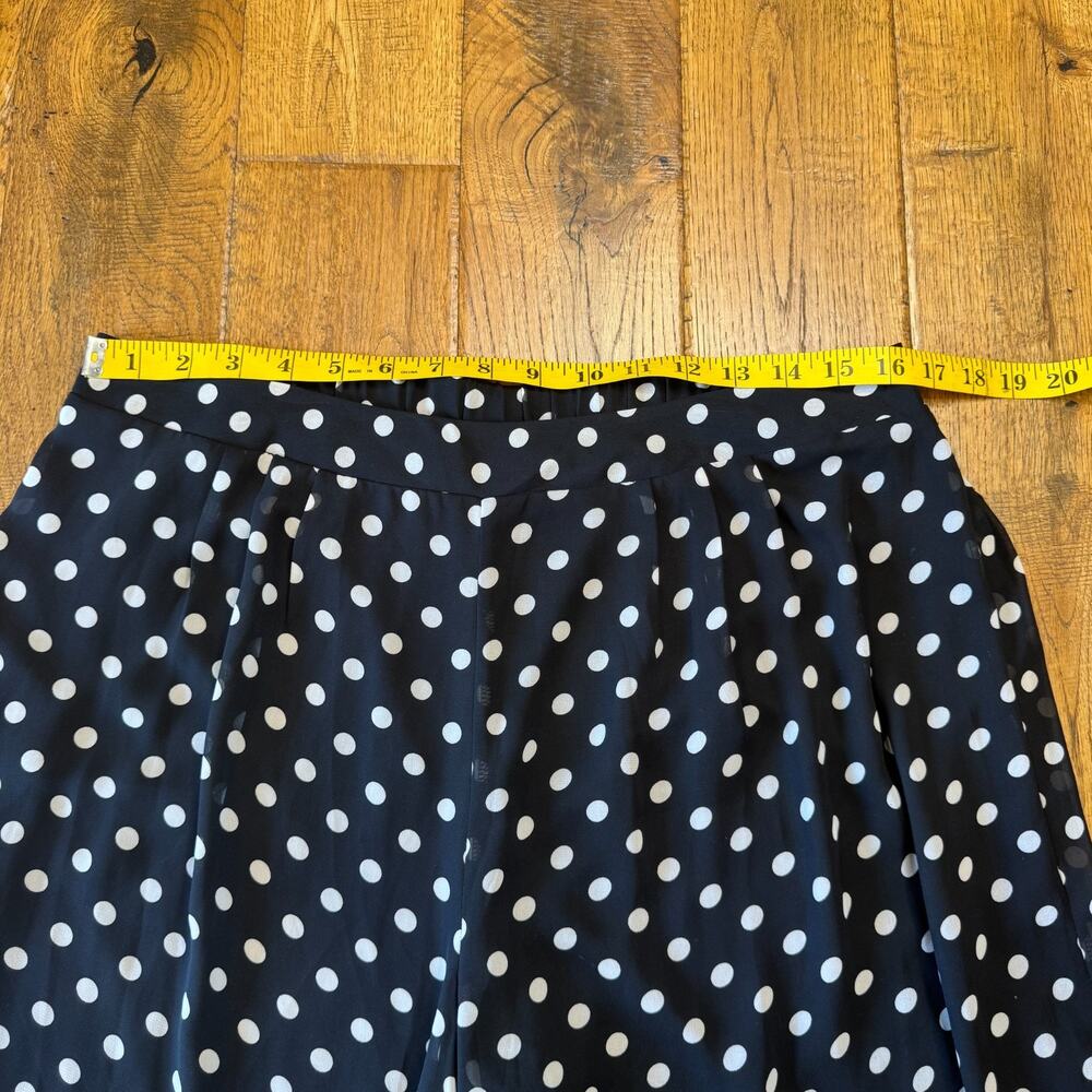 New Directions Soft Wide Leg Pants Black And White Polka Dot Boho Womens Sz L - Picture 3 of 5
